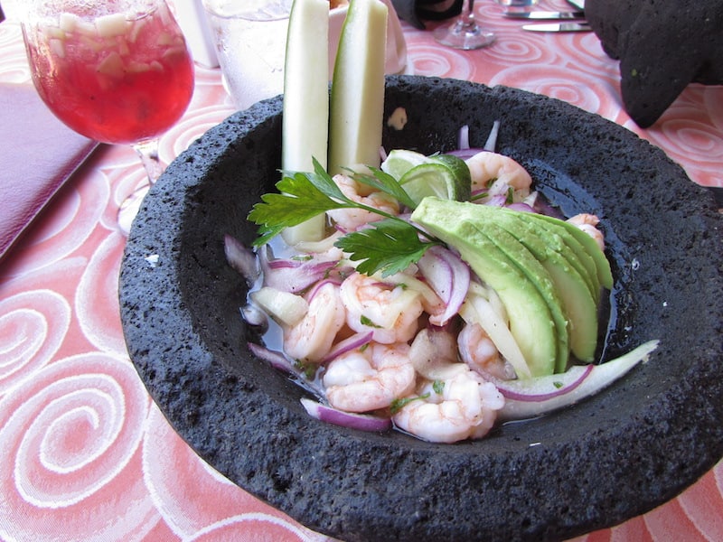 Tasty shrimp ceviche at Panama Jack