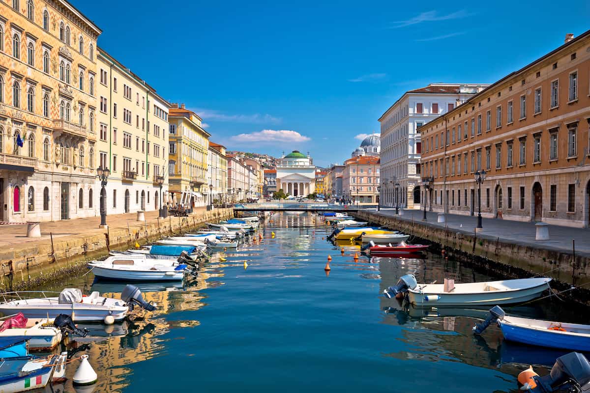 Trieste Channel with view of Ponte Rosso Square in Trieste, setting for Inspector Vivaldi