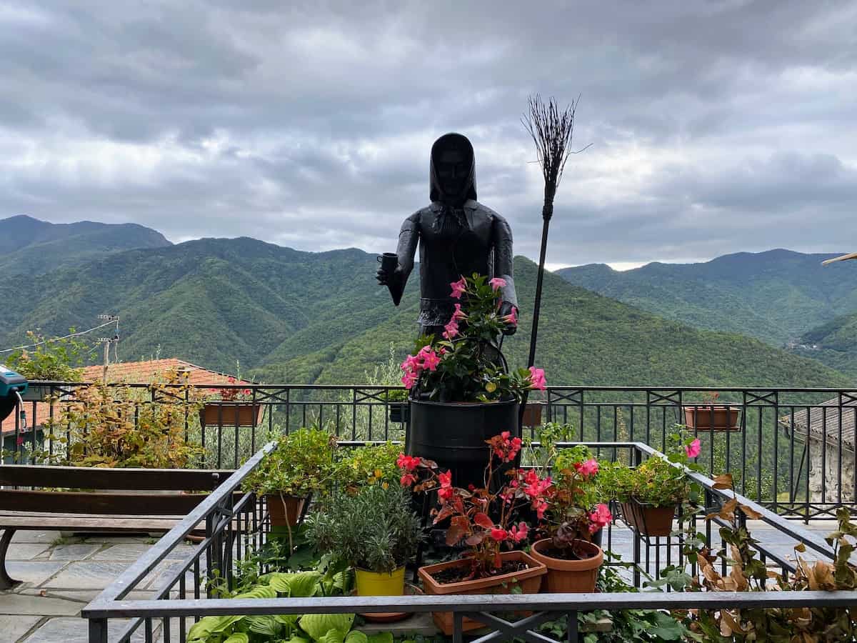 Monument to the witches, in Triora, one of the Ligurian hill towns