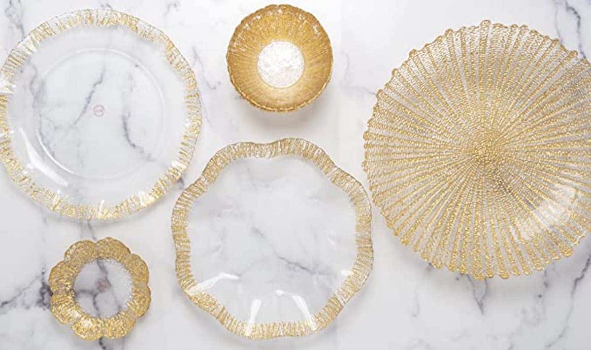 Italian Gifts: Vietri Rufolo Gold Collection Italian Serveware 