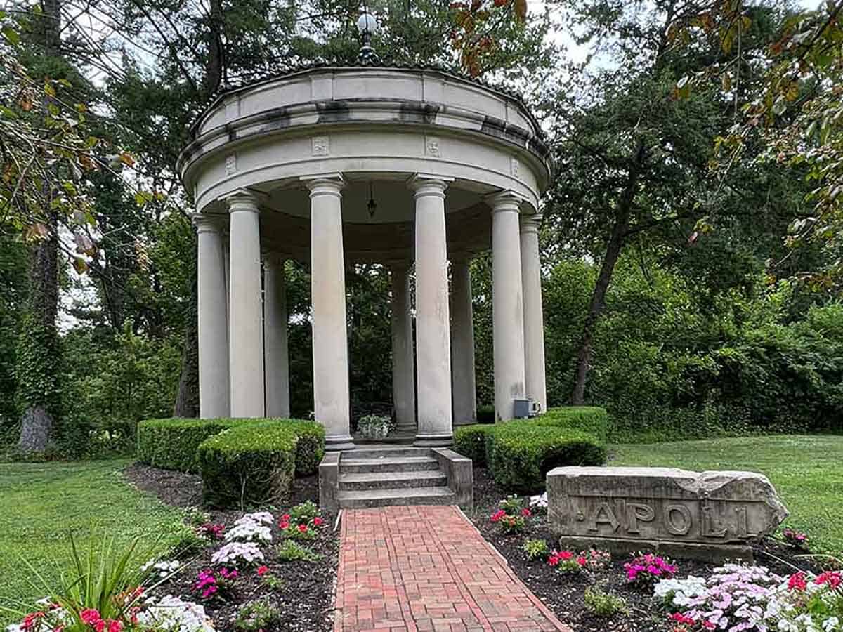 Apollo Spring Gazebo in formal gardens on the property