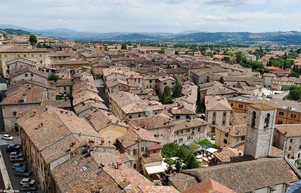 The well-preserved historic center of Gubbio (Credit: Wikimapia)