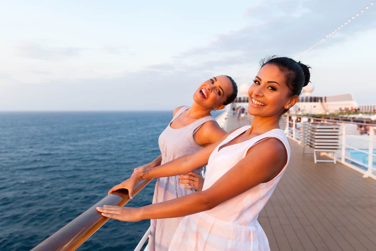 Two women on young adults cruise line