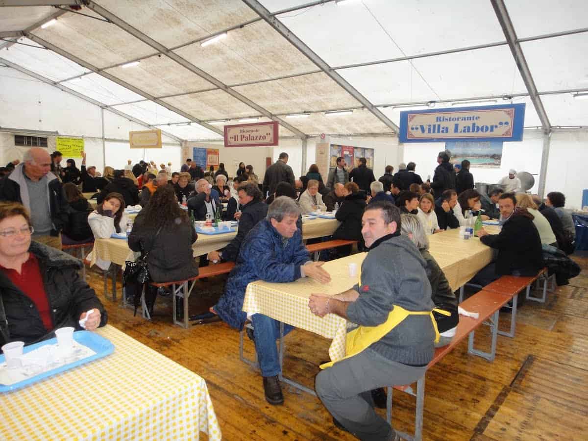 Under the tent at the White Truffle Fair